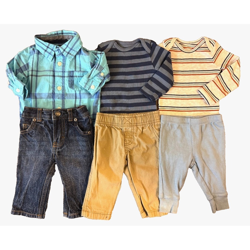Carter's Baby Boy 3 Months Outfits Lot Jeans Pants Bodysuits Shirts Clothes